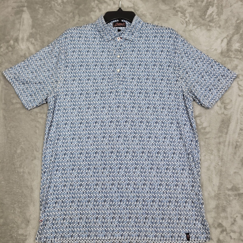 Rafter C Pearl Snap Polo Men's Medium Shirt Western Geometric Tiny Boot Print